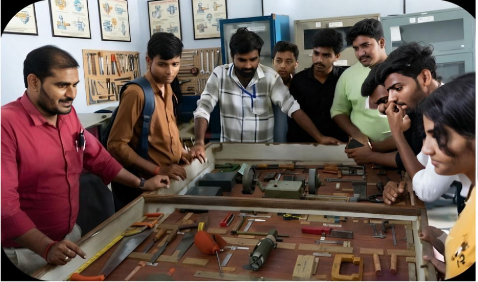 ITI students on the workshop floor